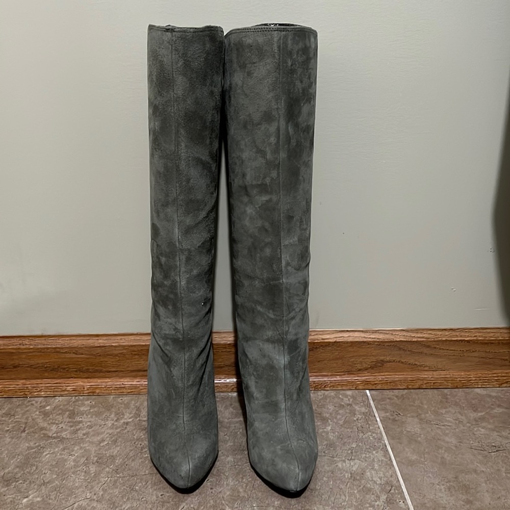 Knee high suede boots